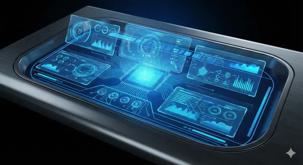 futuristic blue interface background